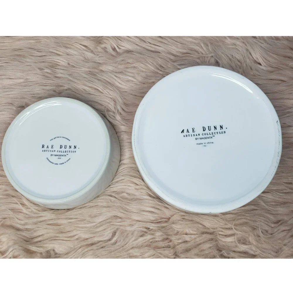 NWOT RAE DUNN DOG /CAT FEED ME & WATER BOWL - 2 QTY